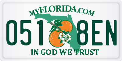 FL license plate 0518EN