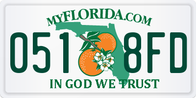 FL license plate 0518FD