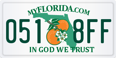 FL license plate 0518FF
