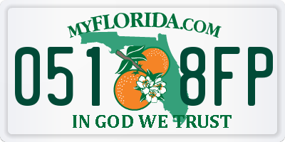 FL license plate 0518FP