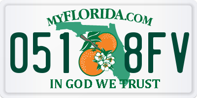 FL license plate 0518FV