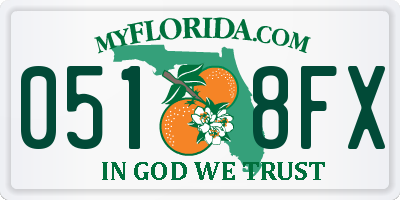 FL license plate 0518FX