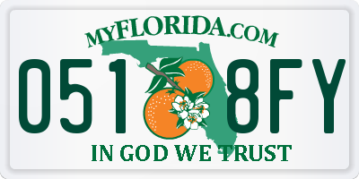 FL license plate 0518FY