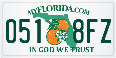 FL license plate 0518FZ