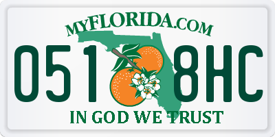 FL license plate 0518HC