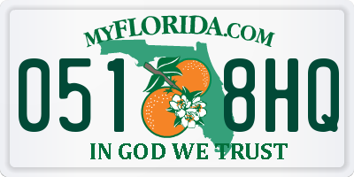 FL license plate 0518HQ