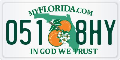 FL license plate 0518HY