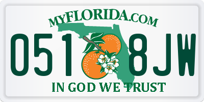 FL license plate 0518JW