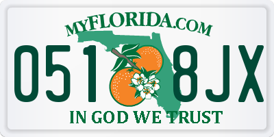 FL license plate 0518JX