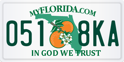 FL license plate 0518KA