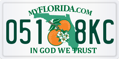 FL license plate 0518KC