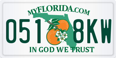 FL license plate 0518KW