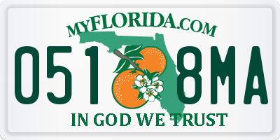 FL license plate 0518MA