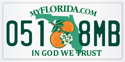 FL license plate 0518MB