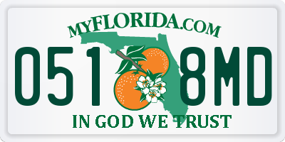 FL license plate 0518MD