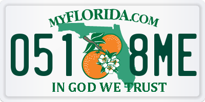 FL license plate 0518ME