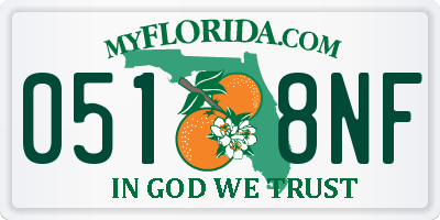 FL license plate 0518NF
