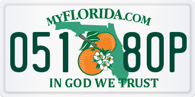 FL license plate 0518OP