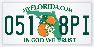 FL license plate 0518PI