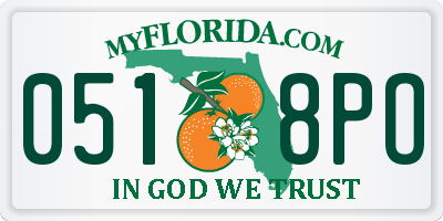 FL license plate 0518PO