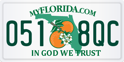 FL license plate 0518QC