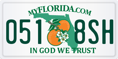 FL license plate 0518SH