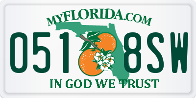 FL license plate 0518SW