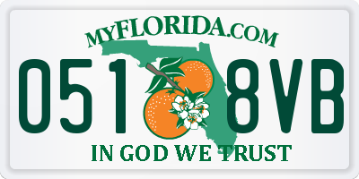 FL license plate 0518VB