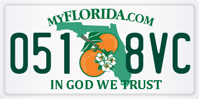 FL license plate 0518VC