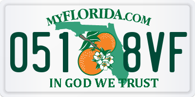 FL license plate 0518VF