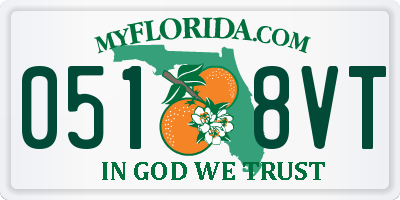 FL license plate 0518VT