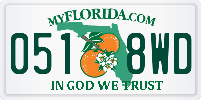 FL license plate 0518WD