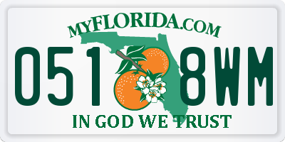 FL license plate 0518WM