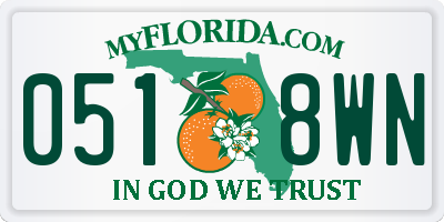 FL license plate 0518WN
