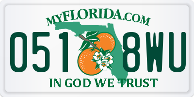 FL license plate 0518WU