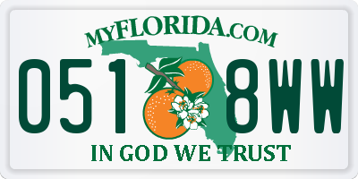 FL license plate 0518WW