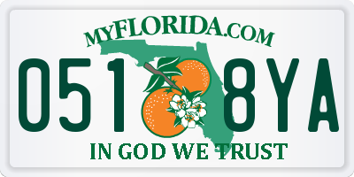 FL license plate 0518YA