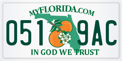 FL license plate 0519AC