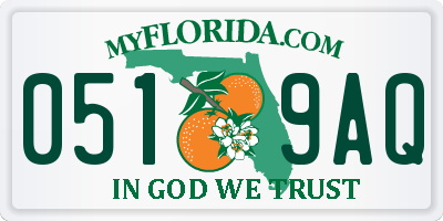 FL license plate 0519AQ