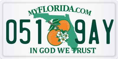 FL license plate 0519AY