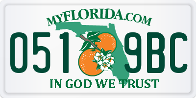FL license plate 0519BC