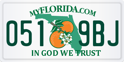 FL license plate 0519BJ