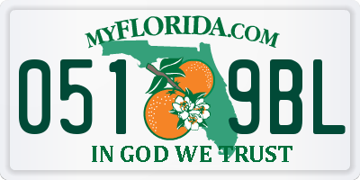 FL license plate 0519BL