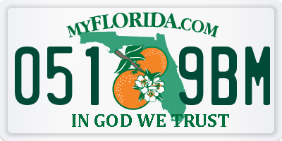 FL license plate 0519BM