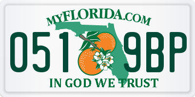 FL license plate 0519BP