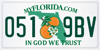 FL license plate 0519BV