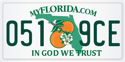 FL license plate 0519CE