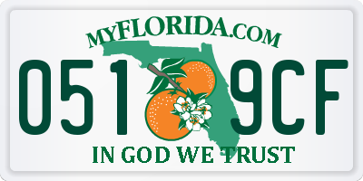 FL license plate 0519CF