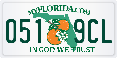 FL license plate 0519CL