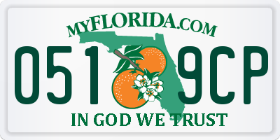 FL license plate 0519CP